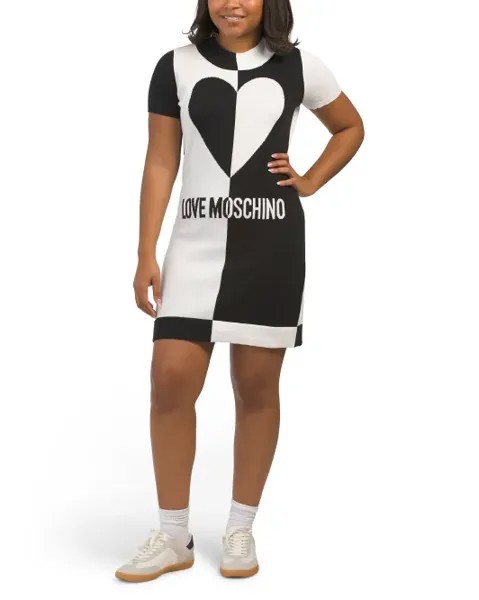 Платье-свитер Love Moschino, черный/белый