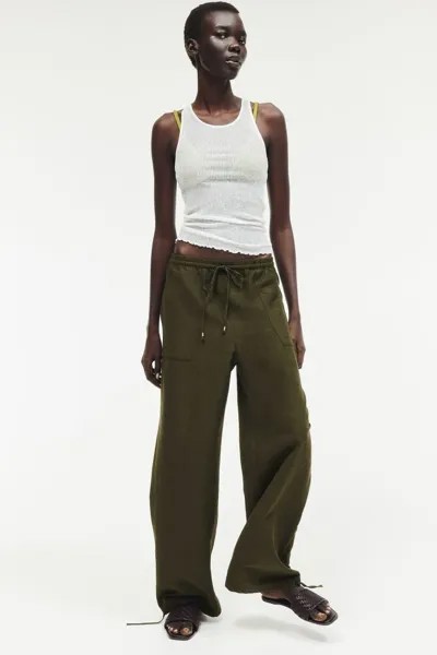 Брюки-Слипоны из смесового льна H&M, хаки