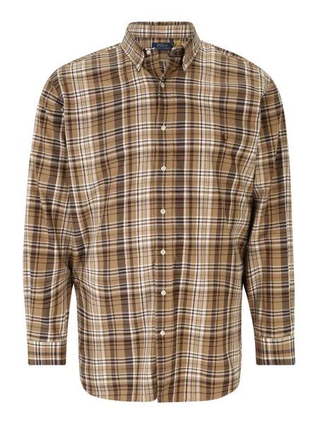 Комфортная рубашка на пуговицах Polo Ralph Lauren Big & Tall, светло-коричневый/темно-коричневый