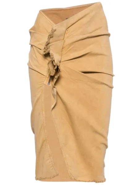 Джинсовая юбка Edfu в сборе Rick Owens DRKSHDW, коричневый