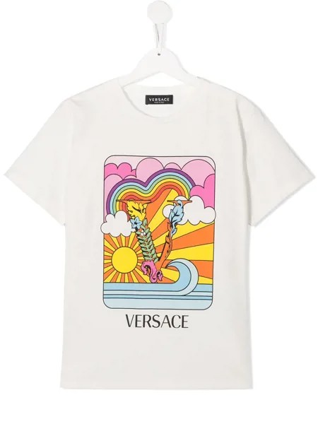 Versace Kids футболка с круглым вырезом и принтом