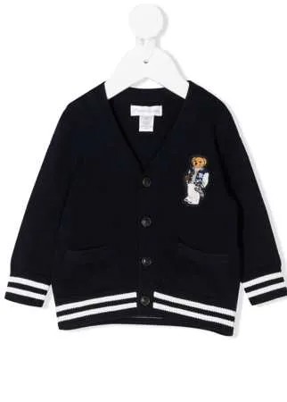 Ralph Lauren Kids кардиган с V-образным вырезом и вышивкой