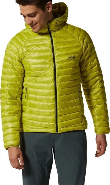Mountain Hardwear Мужская ультралегкая пуховая куртка с капюшоном и молнией во всю длину
