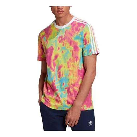 Футболка Adidas originals Embroidered Logo Tie Dye Sports Round Neck Short Sleeve, Многоцветный