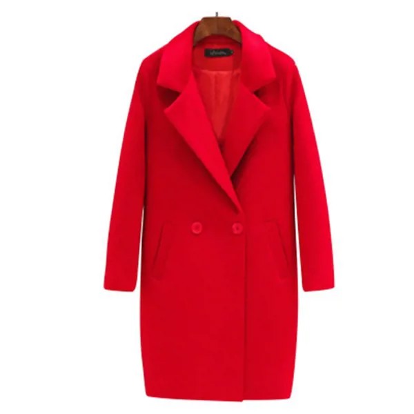 Модная зимняя куртка женские пальто из шерсти и синтетического волокна сплошные Цвет корейские узкие женские утепленные длинные шерстяные...