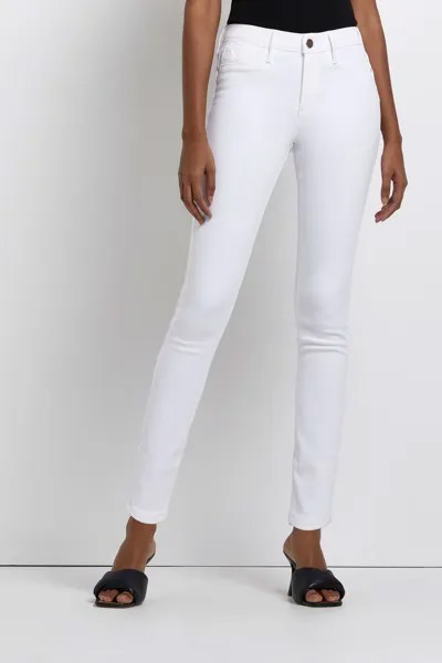 Моделирующие фигуру джинсы средней посадки River Island, белый