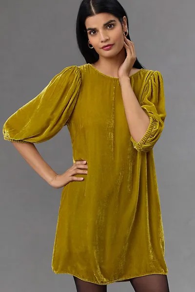Мини-платье Velvet by Graham & Spencer бархатное, желтый