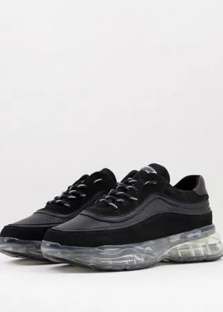 Черные кроссовки на толстой прозрачной подошве Bronx-Черный цвет