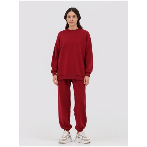 Свитшот женский свободного кроя, MILLZ KARTA бордовый 46-50 (L-XL)