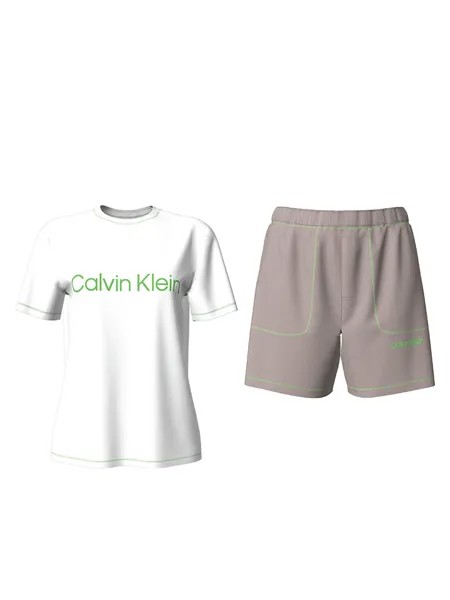 Пижама CALVIN KLEIN UNDERWEAR, цвет Weiß/ Grau