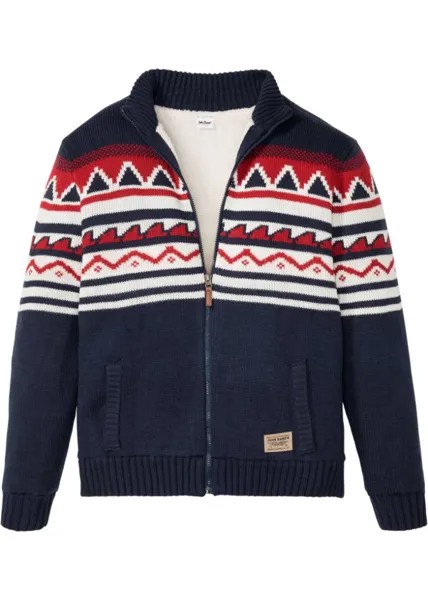 Норвежский кардиган на флисовой подкладке John Baner Jeanswear, синий