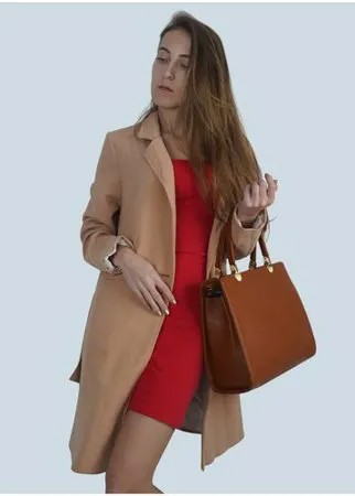 Эффектная женская сумка 617-2A D32 marrone Giorgio Ferretti с наплечным ремнем/Италия, 100% натуральная кожа