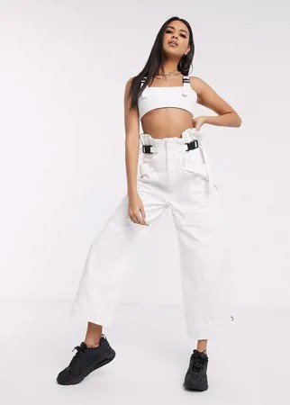 Комбинируемые спортивные брюки в стиле 90-х ASOS DESIGN-Белый