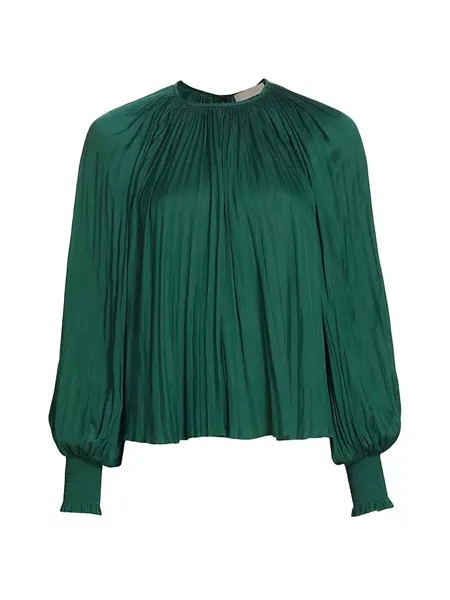 Плиссированная блузка Aidy Ulla Johnson, цвет jadeite