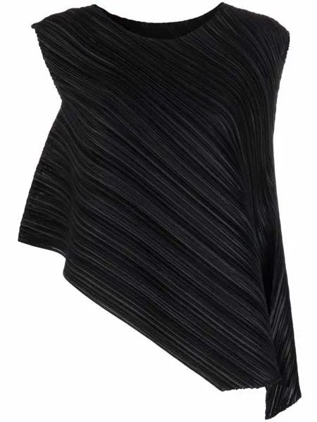 Pleats Please Issey Miyake блузка WRAPPING асимметричного кроя без рукавов