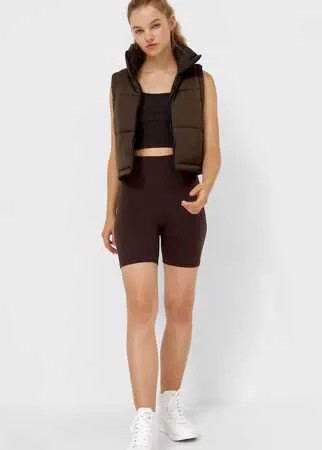 Stradivarius Стеганый Атласный Жилет Хаки L