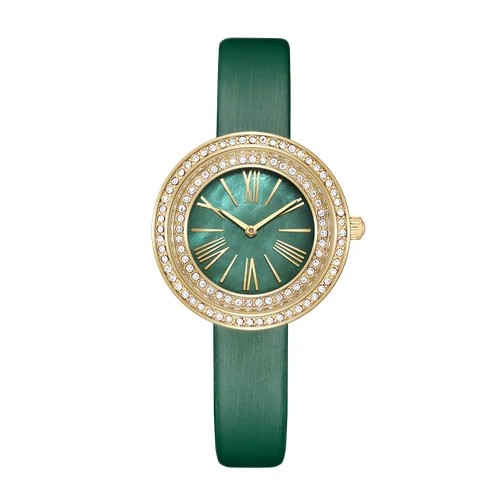 Наручные часы УЧЗ 3028L-5, зеленый, золотой