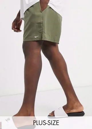 Волейбольные шорты хаки 5 дюймов Nike Swimming Plus-Зеленый
