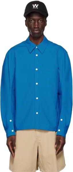 Синяя рубашка с вышивкой Wooyoungmi