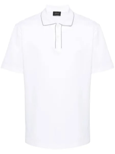 Brioni рубашка поло с короткими рукавами, белый
