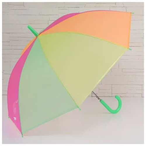 Зонт - трость полуавтоматический «Сочная радуга», 8 спиц, R = 46 см, цвет микс