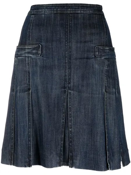 Chanel Pre-Owned джинсовая юбка с декоративными швами