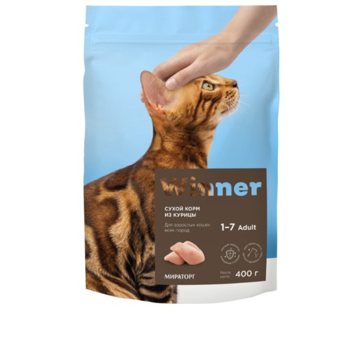 Корм для кошек Winner с курицей 400 г