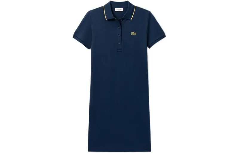 Платье с короткими рукавами женское темно-синее Lacoste