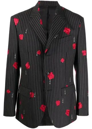 Versace пиджак с вышивкой GV Signature