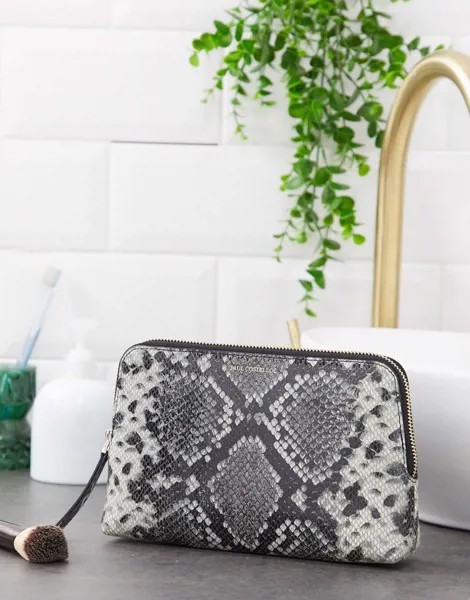 Косметичка со змеиным принтом Paul Costelloe-Белый
