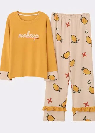 Женское Хлопковые пижамы, длинные комплекты, одежда для сна Casula с рисунком манго