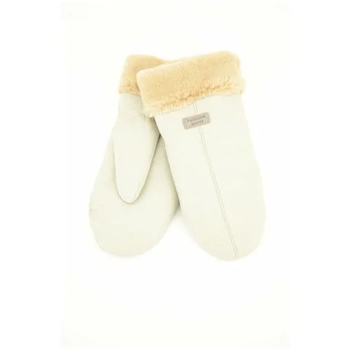 Варежки женские кожаные Happy Gloves цвет светло серый