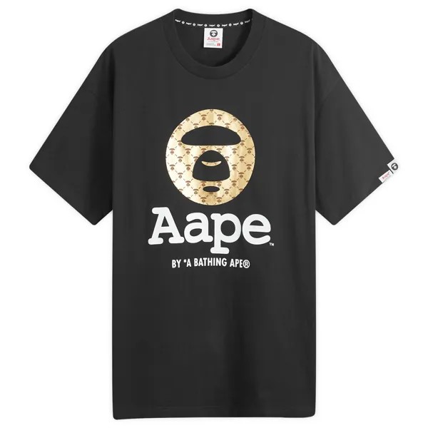 Футболка Aape Monogram Moonface T-Shirt, черный