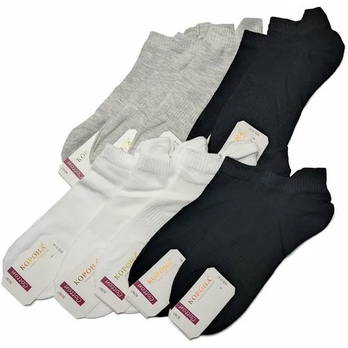 Носки Корона, 10 пар, размер 37-42, черный, белый, серый