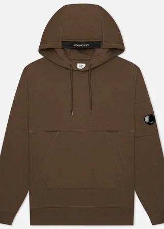 Мужская толстовка C.P. Company Diagonal Raised Fleece Garment Dyed Lens Hooded, цвет оливковый, размер XL