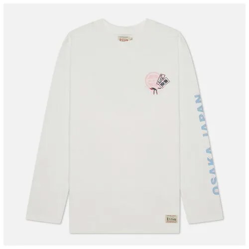 Женский лонгслив Evisu Daruma Emi & Slogan Printed белый , Размер M