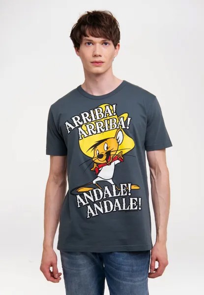 Футболка с принтом LOONEY TUNES Speedy Gonzales Arriba LOGOSHIRT, цвет blue