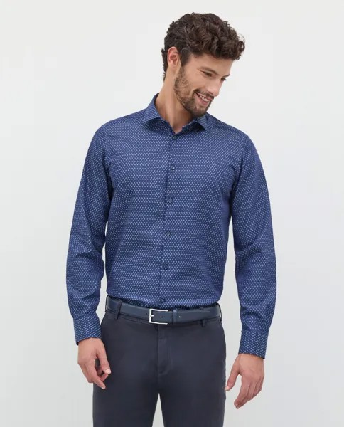 Rumford мужская рубашка из чистого хлопка с принтом RUMFORD, темно-синий