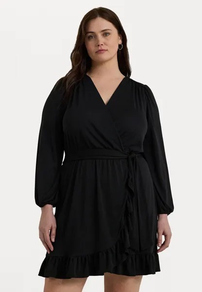 Легкое платье BELTED STRETCH JERSEY DRESS Ralph Lauren, черный