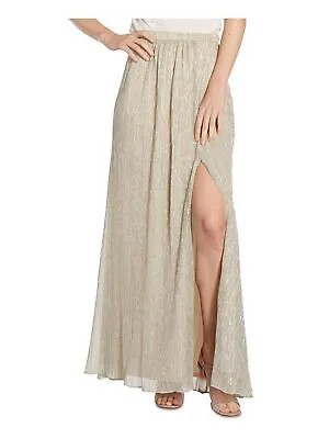 ADRIANNA PAPELL Женская золотистая макси-юбка трапециевидной формы на молнии с разрезом по ноге и подкладке 4