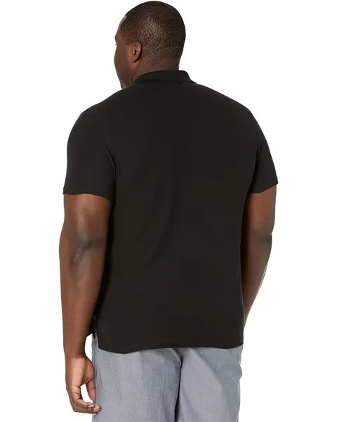 Поло 7 For All Mankind Three-Button Short Sleeve Polo, цвет Black 1