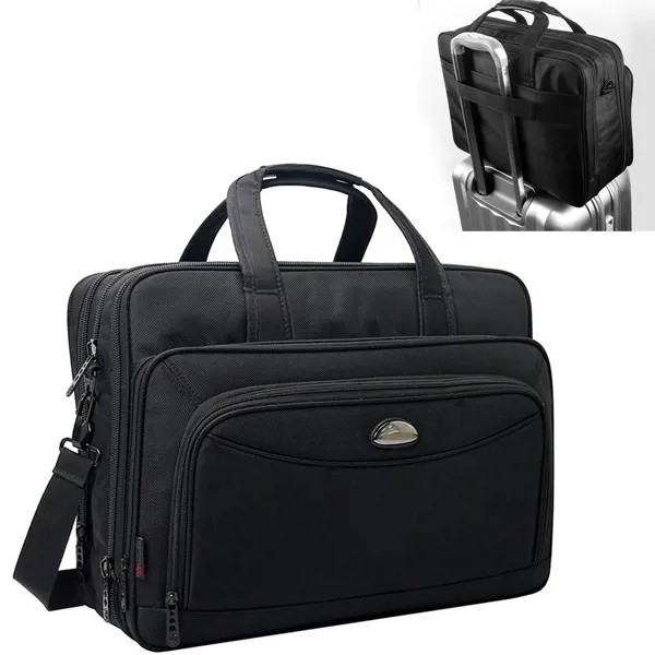 Модная сумка для 17-дюймового ноутбука, ноутбука, сумка для мужчин и женщин, однотонный черный портфель, сумки