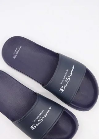 Темно-синие шлепанцы с логотипом Ben Sherman-Темно-синий