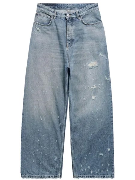Balenciaga широкие джинсы Super Destroyed, синий