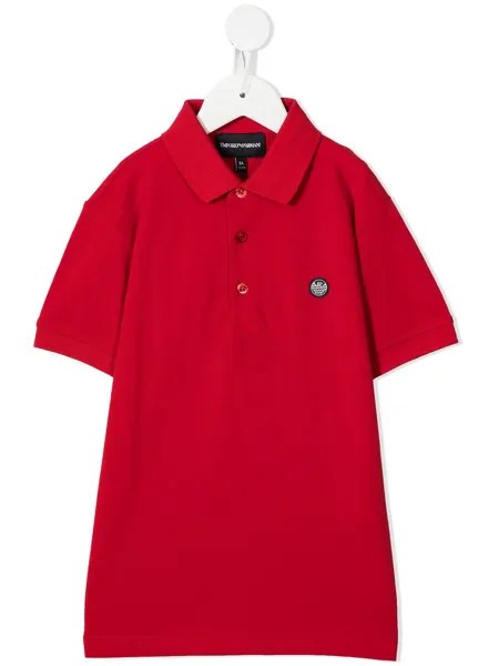 Emporio Armani Kids рубашка поло с нашивкой-логотипом