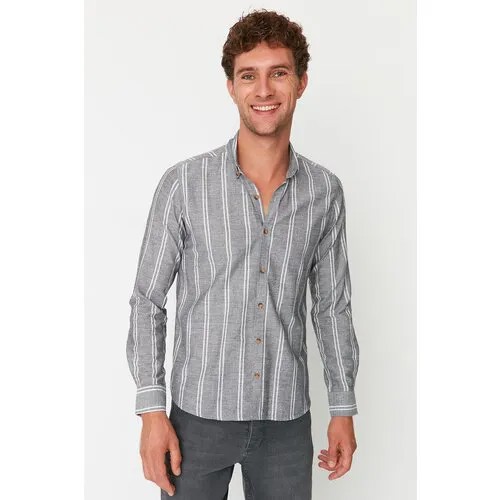 Рубашка TRENDYOL, размер 50, серый