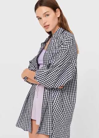 Stradivarius Рубашка Объемного Кроя Из Поплина Черный Xs