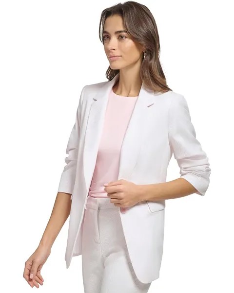 Блейзер DKNY Ruched Sleeve One-Button Blazer, цвет Rose/White