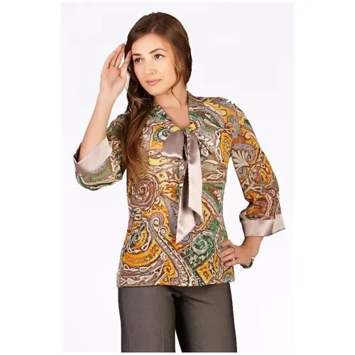 Блуза  Setty'S Collection, повседневный стиль, размер 46, мультиколор