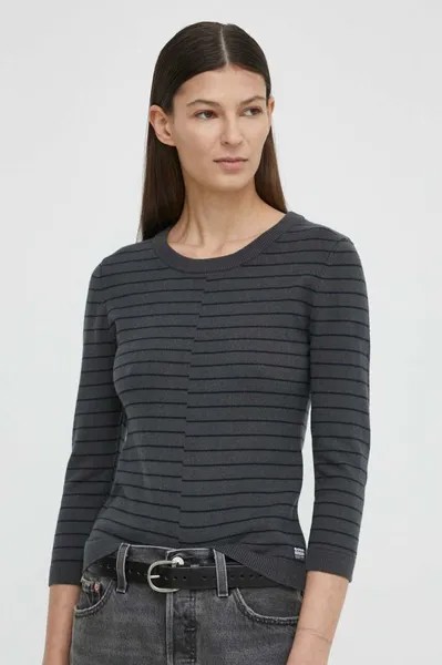 Свитер из смесовой шерсти G-Star Raw, серый